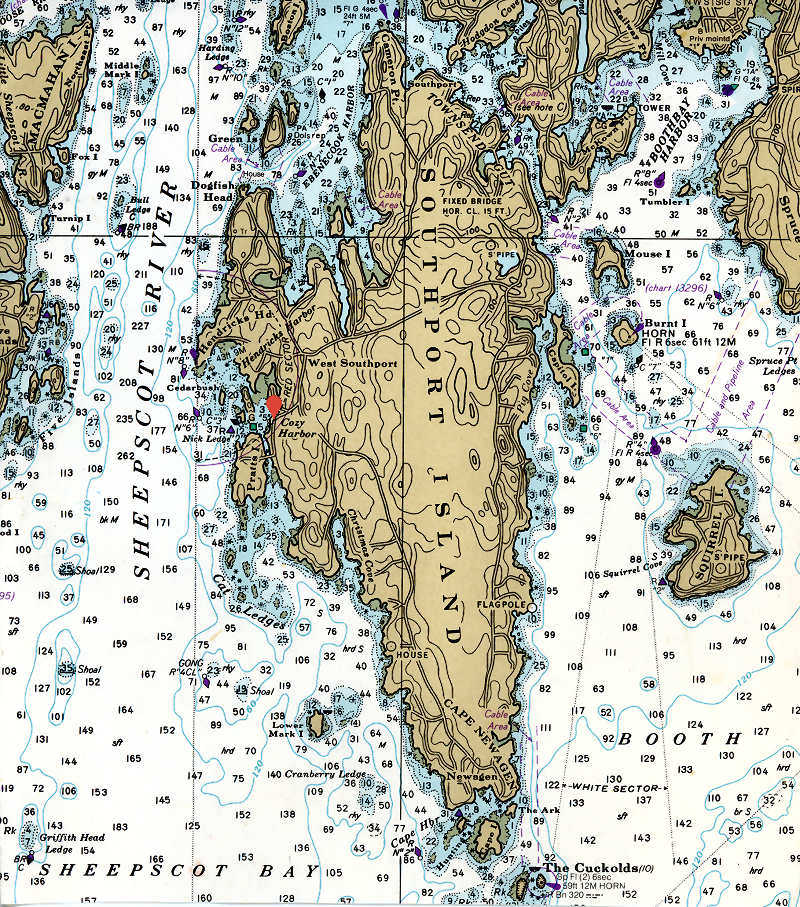 Nautical chart of Southport Island Maine